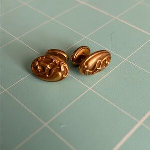 Antique Gold Oval Art Nouveau Cuff Links
